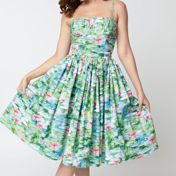 Bernie Dexter Dresses & Skirts - Bernie Dexter Water Lily Paris Swing Dress Sz. XL